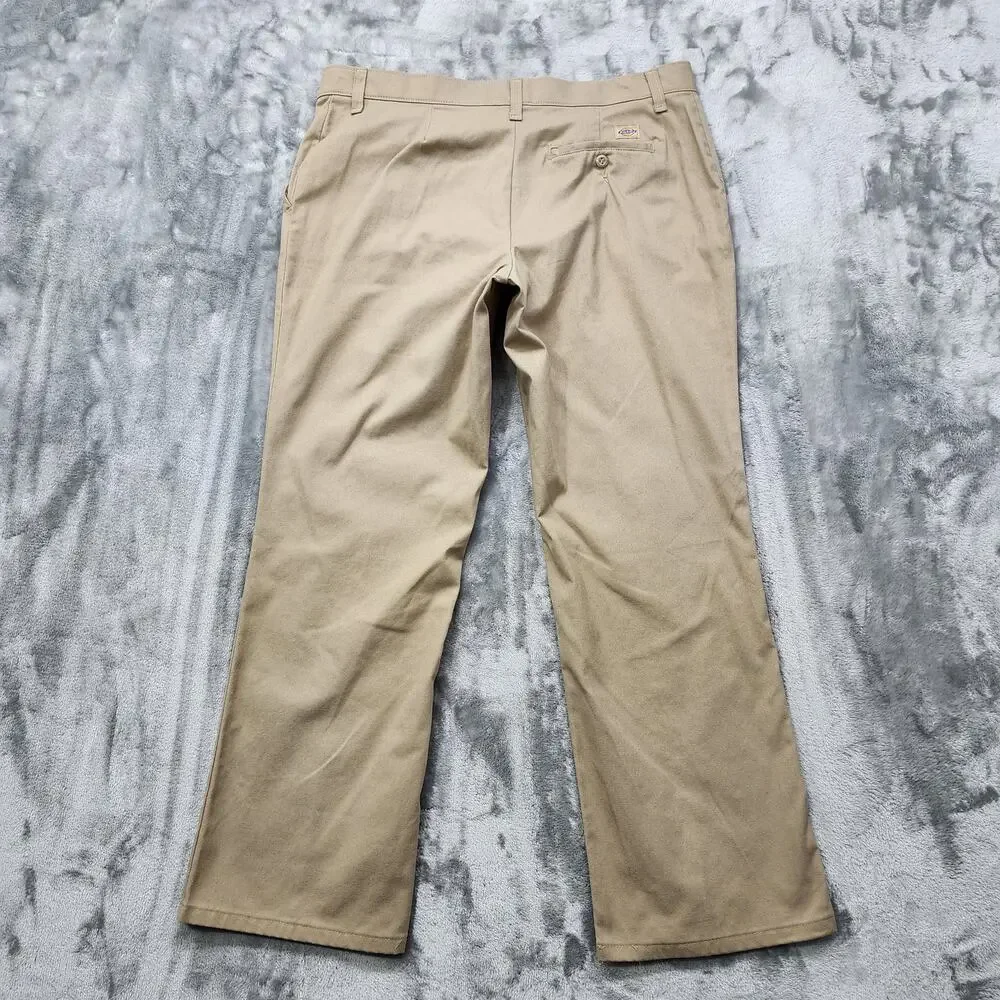 Dickies Pants‎ Womens 12P PETITE Tan Khaki Stretch Twill FLEX Relaxed Fit Skater